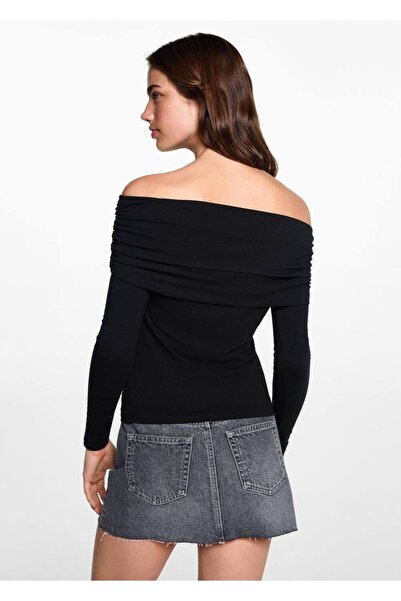 Mango Teen Μπλουζάκι με ανοιχτό ώμο