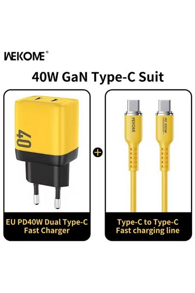 Choice 40W C Cable WEKOME USB Type C Charger 40W GaN Portable 20W USB C Chargers Support Type C PD Quick Ch