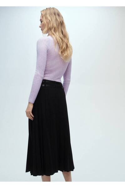 MANGO Woman Çift Kuşaklı Pileli Etek