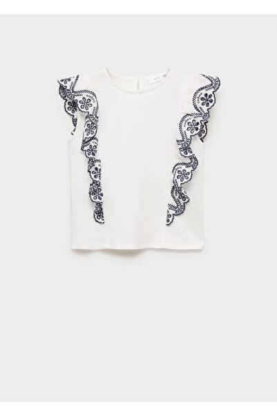 MANGO Kids Tricou din bumbac cu detaliu cu cordon