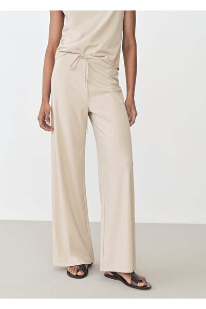 MANGO Woman Elastik belli wideleg pantolon