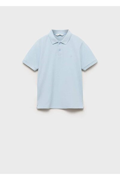 MANGO Kids Βαμβακερό πόλο μπλουζάκι με κοντά μανίκια