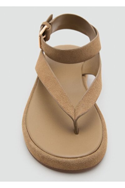 MANGO Woman Tokalı nubuk sandalet