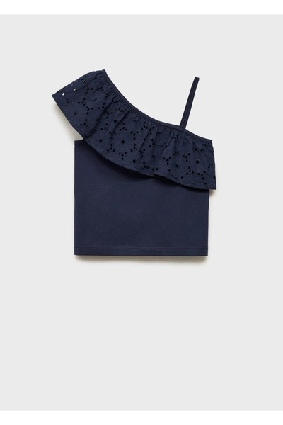 MANGO Kids Fırfırlı asimetrik tişört