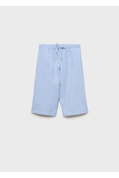 MANGO Baby Pamuklu çizgili pantolon
