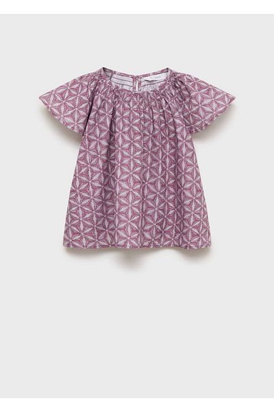 MANGO Kids Gemusterte Baumwollbluse