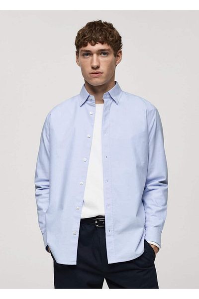 MANGO Man Cămașă Oxford 100% bumbac