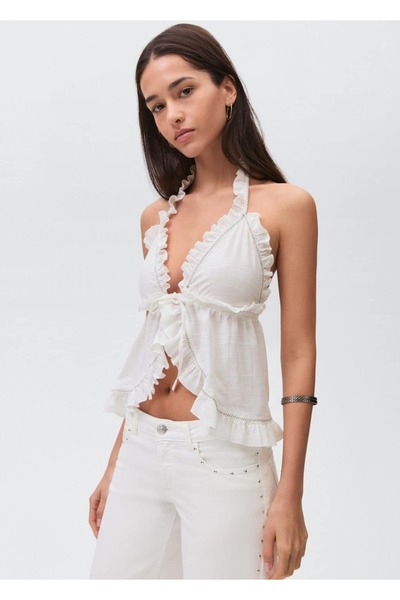 Mango Teen Pantaloni de blugi cu talie joasă