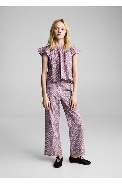 MANGO Kids Gemusterte Baumwollbluse