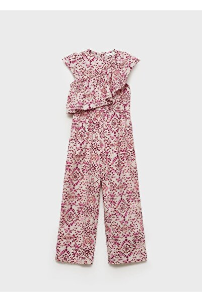 MANGO Kids Ruffle Detailed Jumpsuit