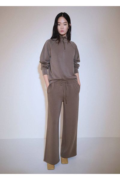 MANGO Woman Zippered Turtleneck Sweatshirt
