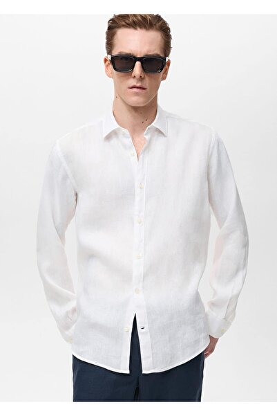MANGO Man %100 Keten Gömlek