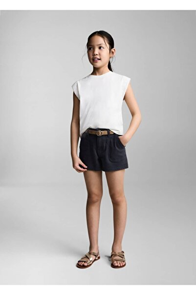 MANGO Kids Düz kesim denim şort