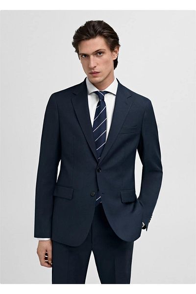 MANGO Man Slim Fit Milan υφασμάτινο μπουφάν Blazer