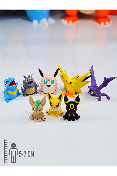 Suelo Butik 8-Pokemon Advantage Figure Set Zapdos, Jolteon, Umbreon, Totodile, Rydon, Aerodactyl (8 Pieces)