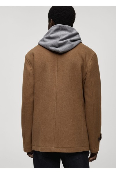 MANGO Man Kruvaze kesimli yün palto