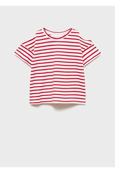 MANGO Kids Schulterfreies gestreiftes T-Shirt
