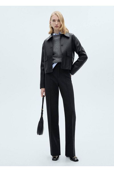MANGO Woman Straight Cut Trousers with Pens