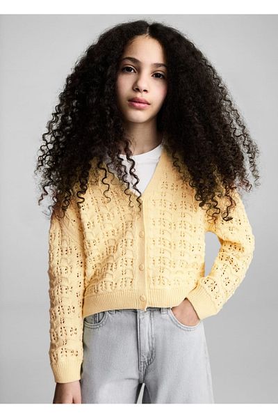 MANGO Kids Embroidered Knitwear Cardigan