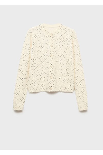 MANGO Woman Puantiyeli triko hırka
