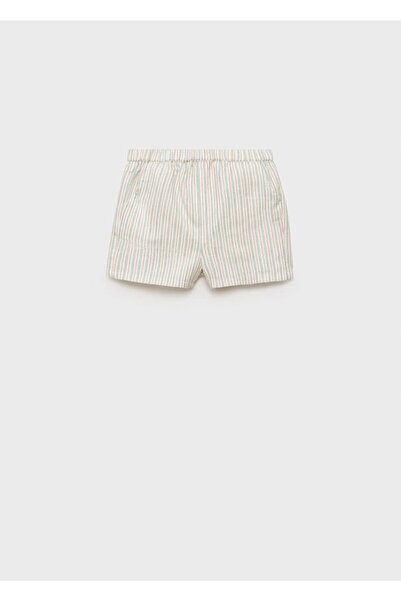 MANGO Baby Çizgili keten şort