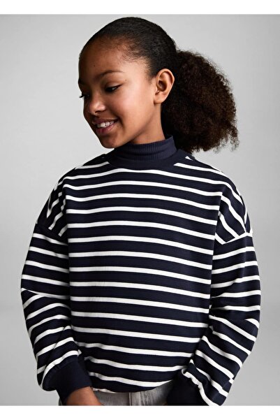 MANGO Kids Gestreiftes Baumwoll-Sweatshirt