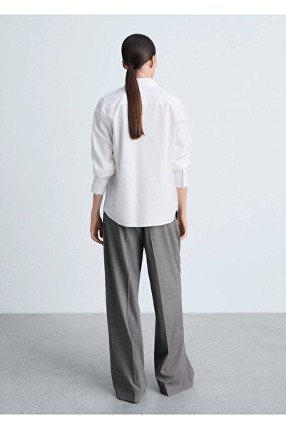 MANGO Woman Πουκάμισο κανονικό βαμβακερό Lyocell Blended