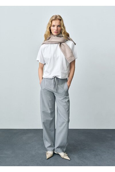 MANGO Woman Βαμβακερό κοντομάνικο μπλουζάκι