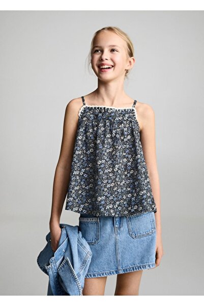MANGO Kids Çiçek Işlemeli Bluz