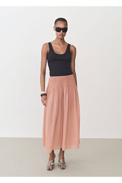 MANGO Woman Βαμβακερή μπλούζα με φαρδιά τιράντες