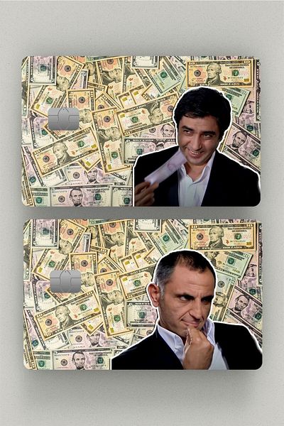 hediyenebak 2 Pack Polat & Memati Designed - Papara, Tosla, Bus Card Covering Sticker Compatible for Credit Card