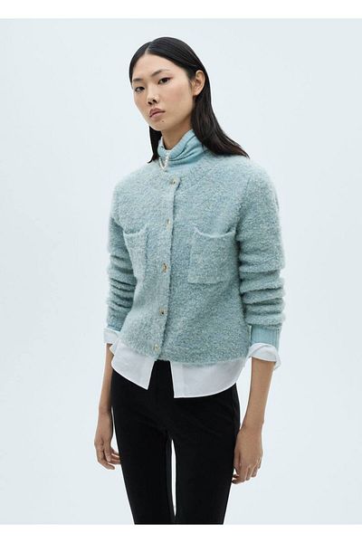 MANGO Woman Strass Stone Boucle Jacket