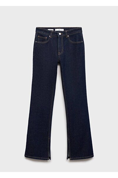 MANGO Woman Rinse wash düz kesim yüksek bel jean