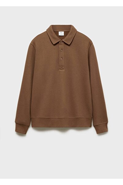 MANGO Man Regular kesim pamuklu polo sweatshirt