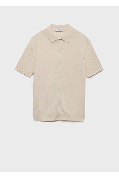 MANGO Man Çizgili kalıplı gömlek