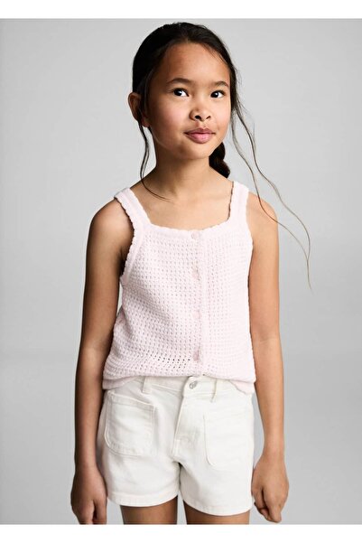 MANGO Kids Düz kesim denim şort