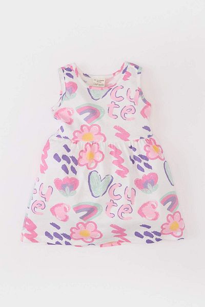 DeFacto Gemustertes ärmelloses Babykleid für Mädchen C0074A525HS