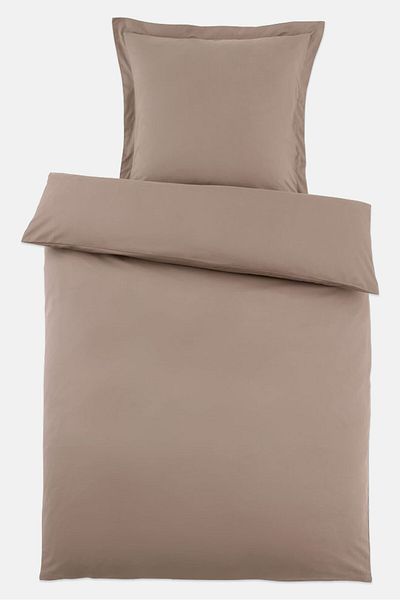 Tchibo Single Plain Duvet Set, Dark Taupe