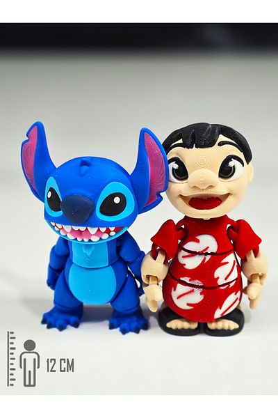 Suelo Butik Lilo & Stitch All Joints Movable Figure Toy Stitch Movie Characters 12 cm (2 Pcs)