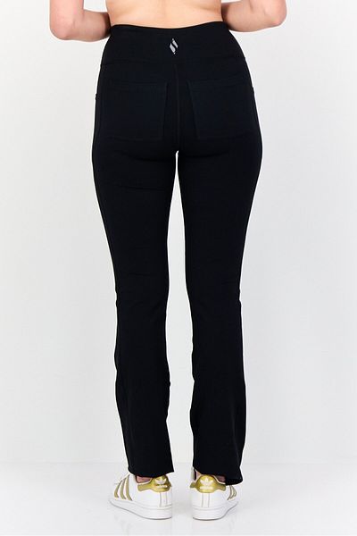 SKECHERS Women Sportswear Fit Solid Training Pants, Black