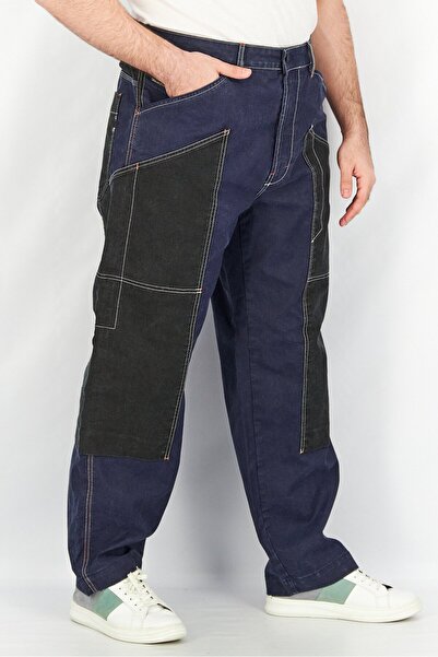 Diesel Men Straight Fit Two-Tone Stretchable Jeans, Blue Wash