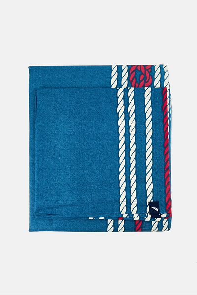 Nautica 3 Pieces King Graphic Printed Bedsheet Set, Multicolor