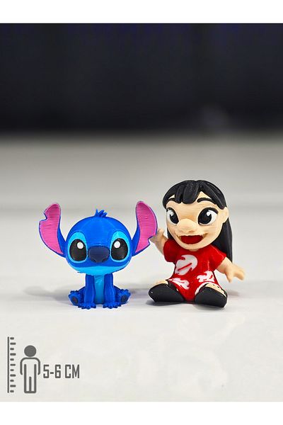 Suelo Butik Lilo & Stitch Figure Toys Stitch and Lilo Movie Characters 5-6 cm (2 Pcs)