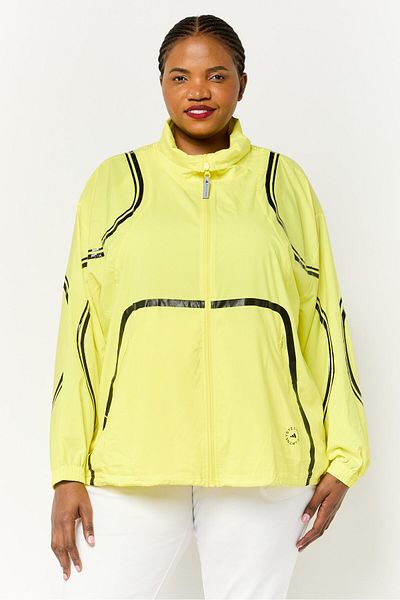 adidas Women Plus Size Long Sleeve Running Jacket, Neon Yellow