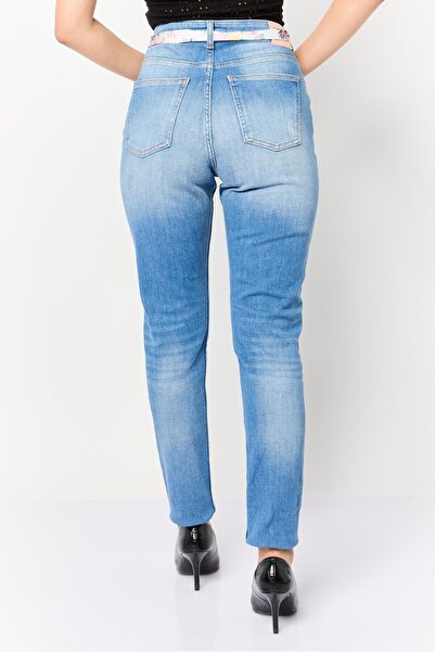 Scotch & Soda Women Skinny Fit Washed Stretchable Tie Belted Jeans, Blue