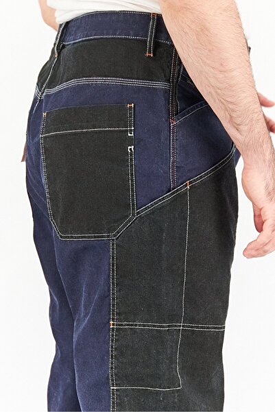 Diesel Men Straight Fit Two-Tone Stretchable Jeans, Blue Wash