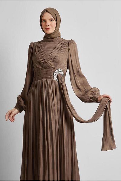 Alvina Stone Detailled Evening Dress 50520
