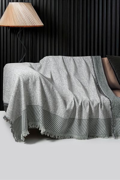 Rell Home غطاء أريكة قطني فاخر - مزدوج الجوانب، غير قابل للانزلاق وغير قابل للتجميع