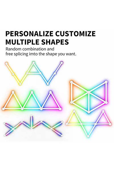 sharpdo RGB LED Geometric Splicing Light Strip Set, Supports Bluetooth and App Connection