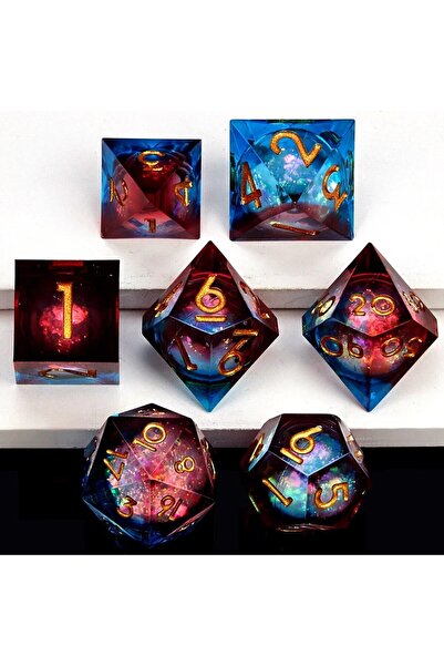 Choice1 Red-Blue Liquid resin dice set with sharp edge for dice, for role-pla...